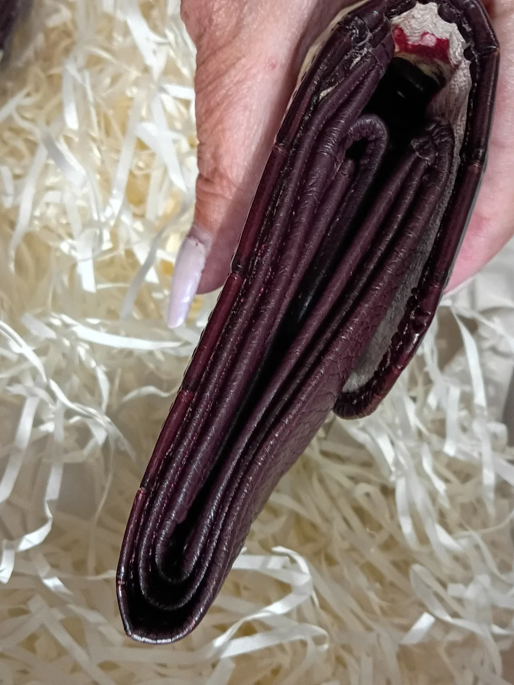 Brighton Nwot Croc-Embossed Burgundy Leather Wallet/Crossbody with Heart Detail
